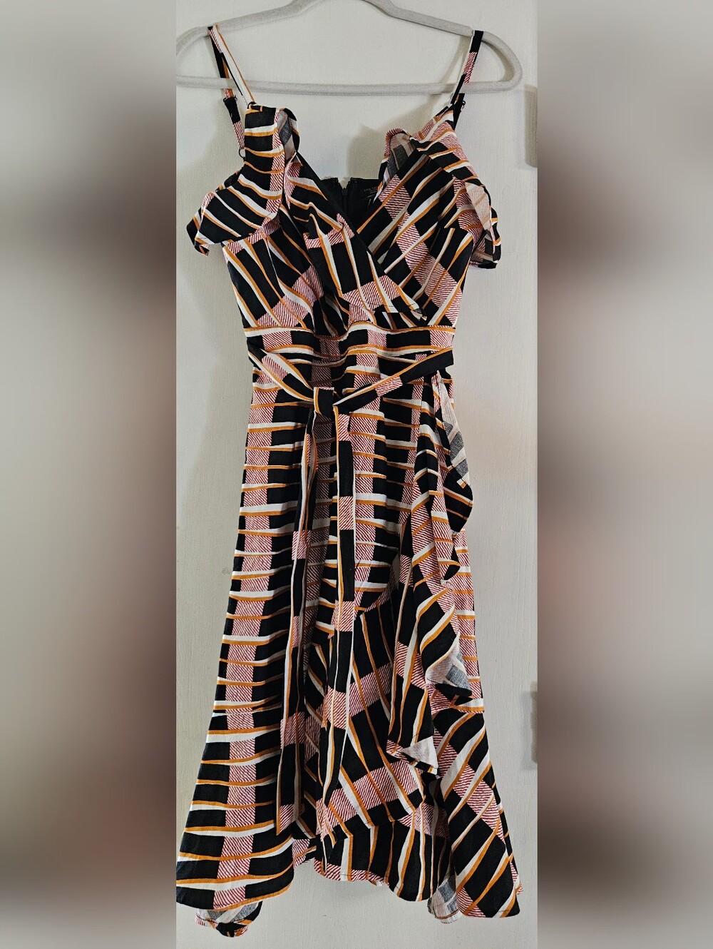 Ann Taylor Factory NWT 6P Abstract Print Ruffle Wrap Dress